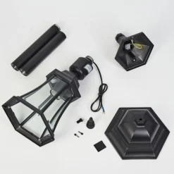 Luminaires Rustiques-hofstein Etoe Luminaire extérieur, Eclairage de chemin Noir, 1 lumière, Détecteur de mouvement