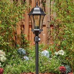 Luminaires Rustiques-hofstein Etoe Luminaire extérieur, Eclairage de chemin Noir, 1 lumière, Détecteur de mouvement