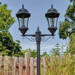 Luminaires Rustiques-hofstein Etoe Luminaire extérieur, Réverbère, Eclairage de chemin Noir, 2 lumières