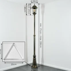 Luminaires Rustiques-hofstein Etoe Luminaire extérieur, Réverbère, Eclairage de chemin Or, Noir, 1 lumière