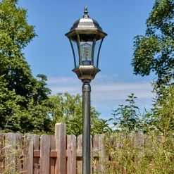 Luminaires Rustiques-hofstein Etoe Luminaire extérieur, Réverbère, Eclairage de chemin Or, Noir, 1 lumière