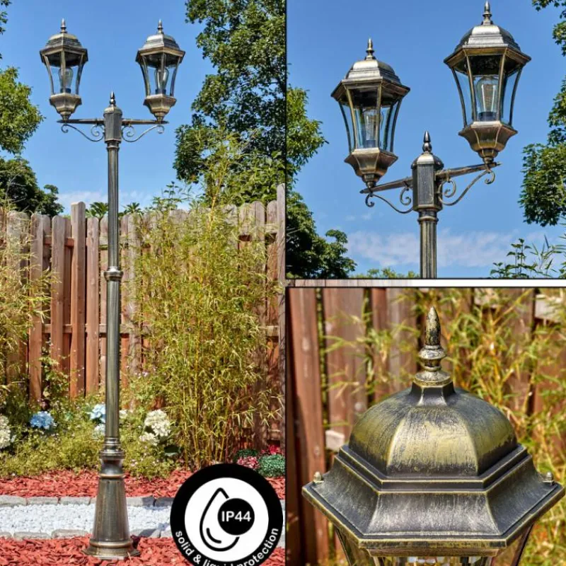 Luminaires Rustiques-hofstein Etoe Luminaire extérieur, Réverbère, Eclairage de chemin Or, Noir, 2 lumières