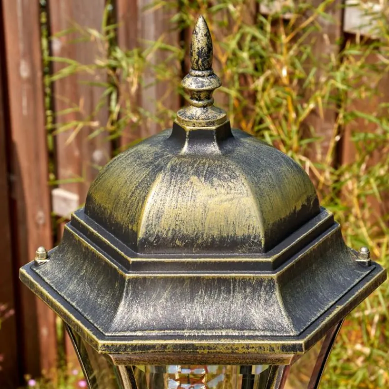 Luminaires Rustiques-hofstein Etoe Luminaire extérieur, Réverbère, Eclairage de chemin Or, Noir, 2 lumières