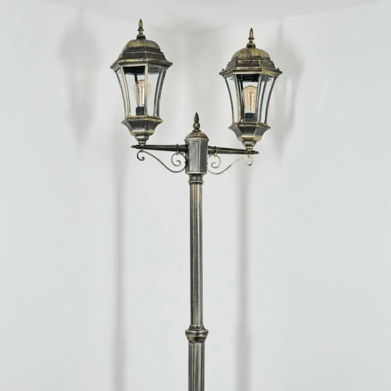 Luminaires Rustiques-hofstein Etoe Luminaire extérieur, Réverbère, Eclairage de chemin Or, Noir, 2 lumières