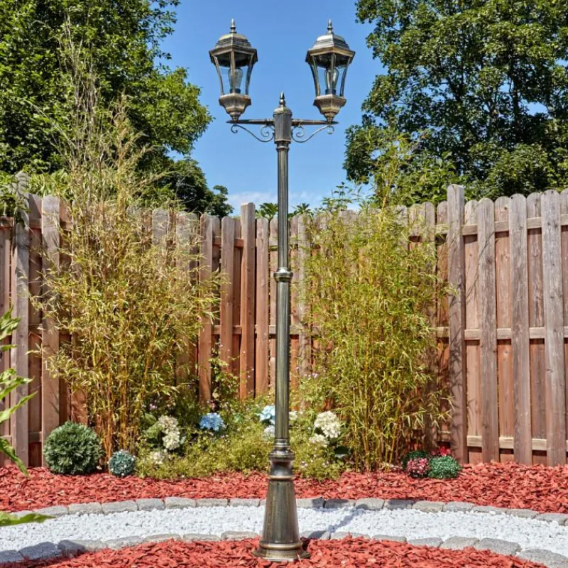 Luminaires Rustiques-hofstein Etoe Luminaire extérieur, Réverbère, Eclairage de chemin Or, Noir, 2 lumières