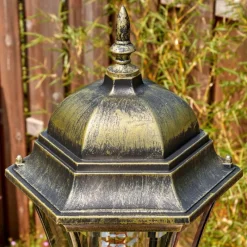 Luminaires Rustiques-hofstein Etoe Luminaire extérieur, Réverbère, Eclairage de chemin Or, Noir, 3 lumières