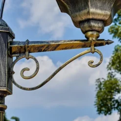 Luminaires Rustiques-hofstein Etoe Luminaire extérieur, Réverbère, Eclairage de chemin Or, Noir, 3 lumières