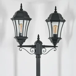 Luminaires Rustiques-hofstein Etoe Réverbère, Eclairage de chemin Noir, 2 lumières