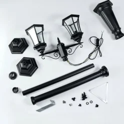 Luminaires Rustiques-hofstein Etoe Réverbère, Eclairage de chemin Noir, 2 lumières