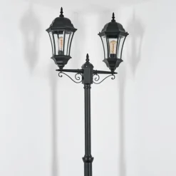 Luminaires Rustiques-hofstein Etoe Réverbère, Eclairage de chemin Noir, 2 lumières