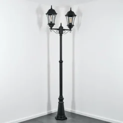 Luminaires Rustiques-hofstein Etoe Réverbère, Eclairage de chemin Noir, 2 lumières