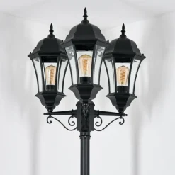 Luminaires Rustiques-hofstein Etoe Réverbère, Eclairage de chemin Noir, 3 lumières