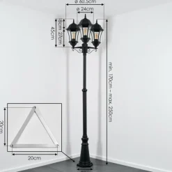 Luminaires Rustiques-hofstein Etoe Réverbère, Eclairage de chemin Noir, 3 lumières