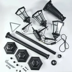 Luminaires Rustiques-hofstein Etoe Réverbère, Eclairage de chemin Noir, 3 lumières