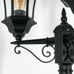 Luminaires Rustiques-hofstein Etoe Réverbère, Eclairage de chemin Noir, 3 lumières