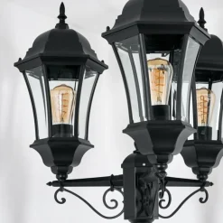 Luminaires Rustiques-hofstein Etoe Réverbère, Eclairage de chemin Noir, 3 lumières