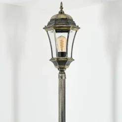 Lampes Dorées-hofstein Etoe Réverbère, Eclairage de chemin Or, Noir, 1 lumière