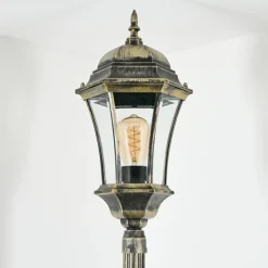 Lampes Dorées-hofstein Etoe Réverbère, Eclairage de chemin Or, Noir, 1 lumière