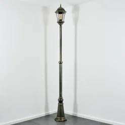 Lampes Dorées-hofstein Etoe Réverbère, Eclairage de chemin Or, Noir, 1 lumière