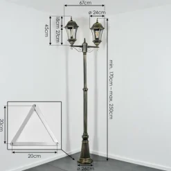 Lampes Dorées-hofstein Etoe Réverbère, Eclairage de chemin Or, Noir, 2 lumières