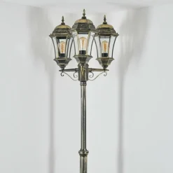 Lampes Dorées-hofstein Etoe Réverbère, Eclairage de chemin Or, Noir, 3 lumières