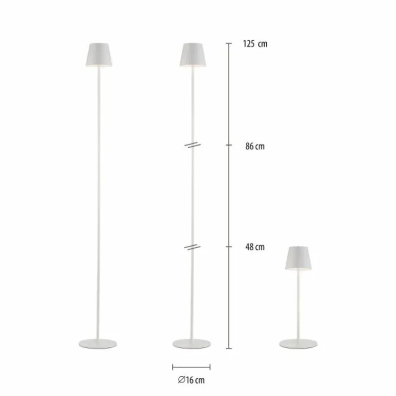Luminaires Leuchten Direkt EURIA Lampadaire LED Blanc, 1 lumière
