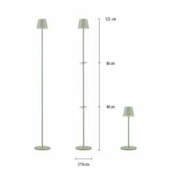 Luminaires Leuchten Direkt EURIA Lampadaire LED Vert, 1 lumière