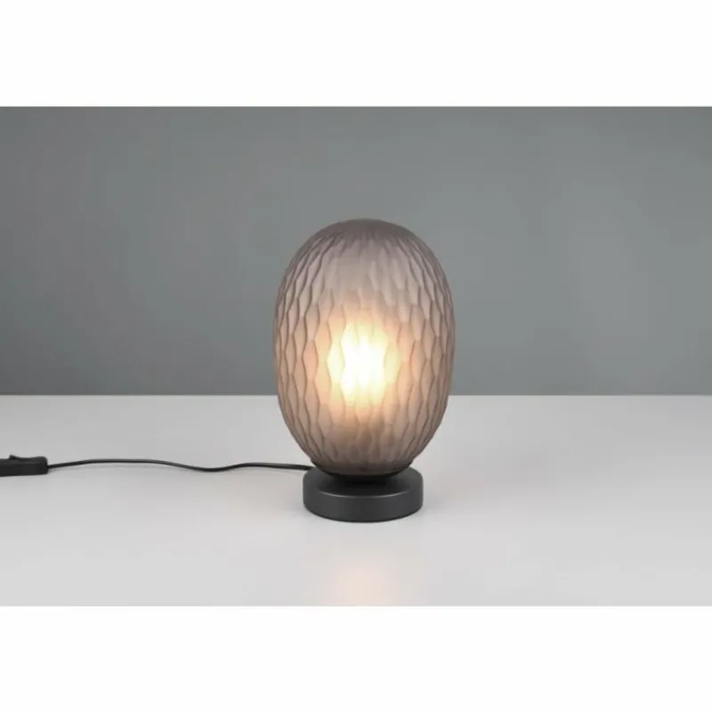 Suspension Verre Fumé-Luminaires Trio Facette Lampe à poser Noir, 1 lumière