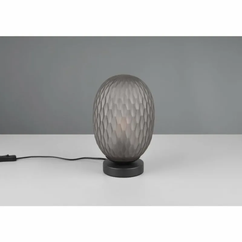 Suspension Verre Fumé-Luminaires Trio Facette Lampe à poser Noir, 1 lumière