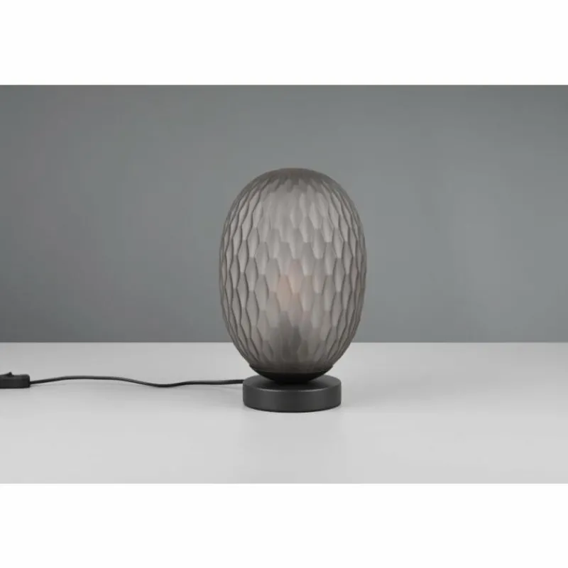 Suspension Verre Fumé-Luminaires Trio Facette Lampe à poser Noir, 1 lumière