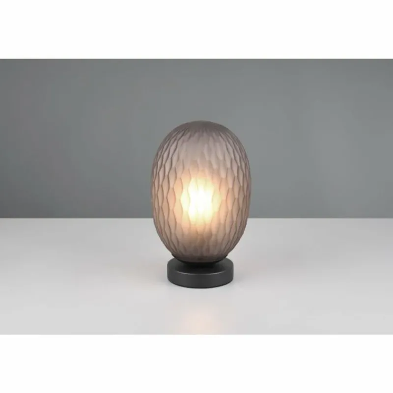 Suspension Verre Fumé-Luminaires Trio Facette Lampe à poser Noir, 1 lumière