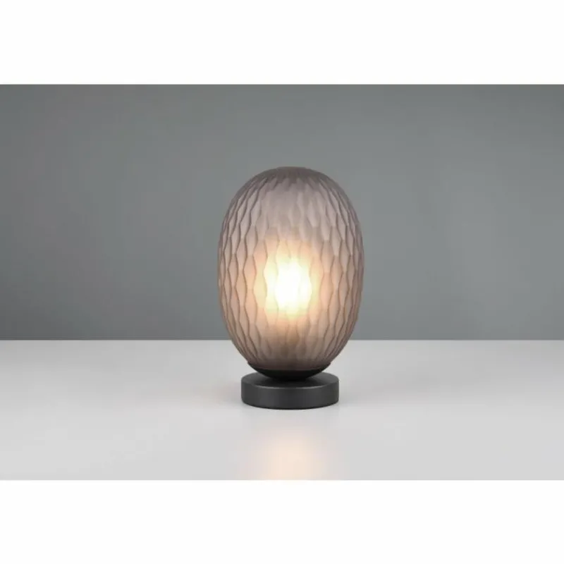 Suspension Verre Fumé-Luminaires Trio Facette Lampe à poser Noir, 1 lumière