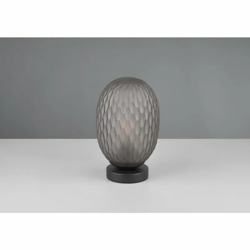 Suspension Verre Fumé-Luminaires Trio Facette Lampe à poser Noir, 1 lumière