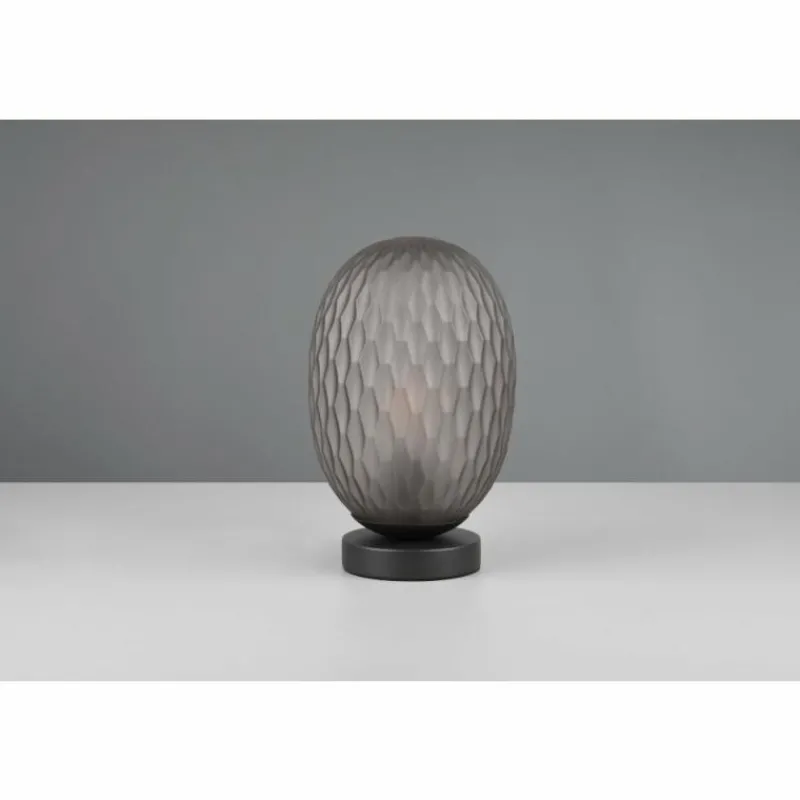 Suspension Verre Fumé-Luminaires Trio Facette Lampe à poser Noir, 1 lumière