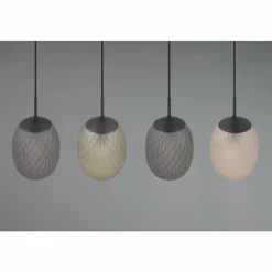 Luminaires Trio Facette Suspension Noir, 4 lumières