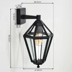 Luminaires Rustiques-hofstein Falfosa Lampe murale d´extérieur Noir, 1 lumière