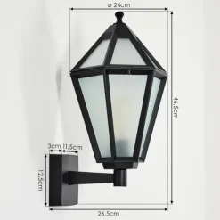 Luminaires Rustiques-hofstein Falfosa Lampe murale d´extérieur Noir, 1 lumière
