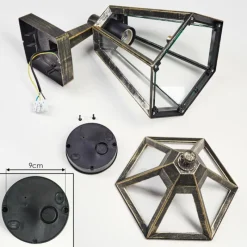 Luminaires Rustiques-hofstein Falfosa Lampe murale d´extérieur Or, Noir, 1 lumière