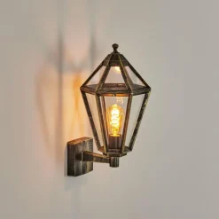 Luminaires Rustiques-hofstein Falfosa Lampe murale d´extérieur Or, Noir, 1 lumière