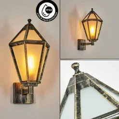 Luminaires Rustiques-hofstein Falfosa Lampe murale d´extérieur Or, Noir, 1 lumière