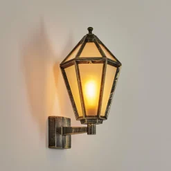 Luminaires Rustiques-hofstein Falfosa Lampe murale d´extérieur Or, Noir, 1 lumière