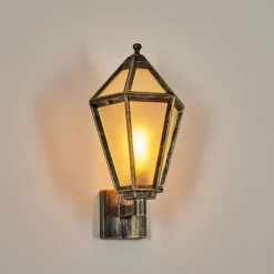 Luminaires Rustiques-hofstein Falfosa Lampe murale d´extérieur Or, Noir, 1 lumière