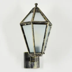 Luminaires Rustiques-hofstein Falfosa Lampe murale d´extérieur Or, Noir, 1 lumière