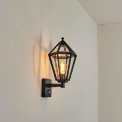 Luminaires Rustiques-hofstein Falfosa Lampe murale d´extérieur Noir, 1 lumière, Détecteur de mouvement