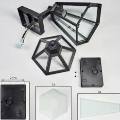 Luminaires Rustiques-hofstein Falfosa Lampe murale d´extérieur Noir, 1 lumière, Détecteur de mouvement