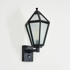 Luminaires Rustiques-hofstein Falfosa Lampe murale d´extérieur Noir, 1 lumière, Détecteur de mouvement