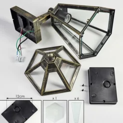 Luminaires Rustiques-hofstein Falfosa Lampe murale d´extérieur Or, Noir, 1 lumière, Détecteur de mouvement