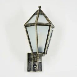 Luminaires Rustiques-hofstein Falfosa Lampe murale d´extérieur Or, Noir, 1 lumière, Détecteur de mouvement