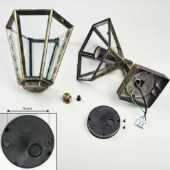 Luminaires Rustiques-hofstein Falfosa Lampe murale d´extérieur Or, Noir, 1 lumière