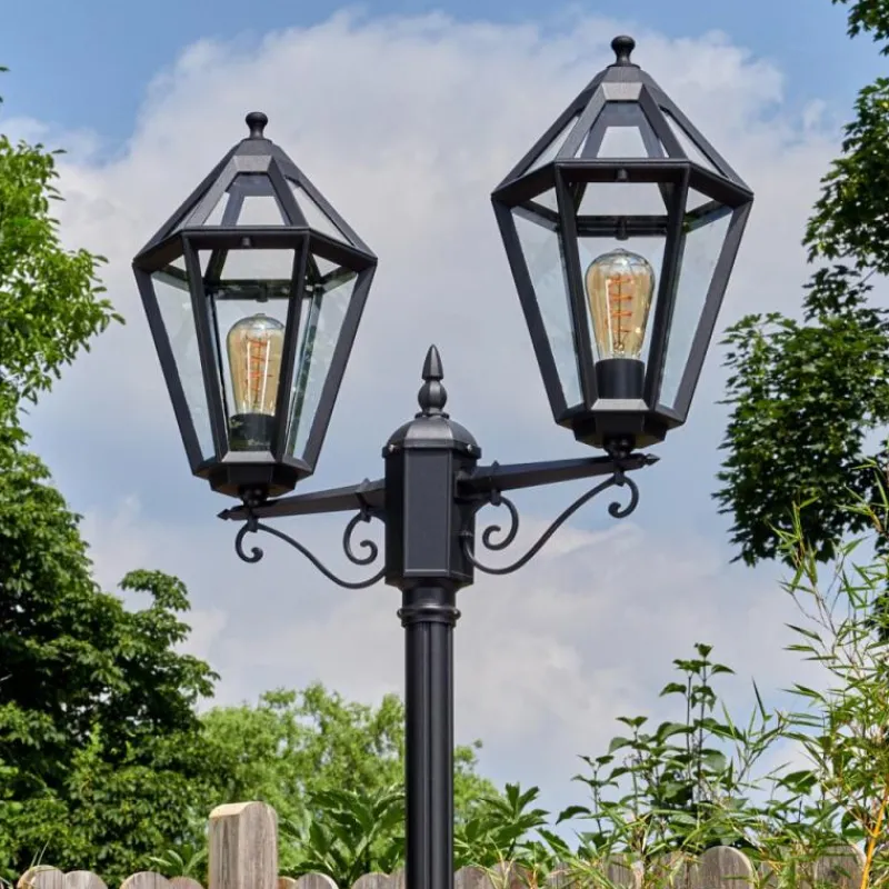 Luminaires Rustiques-hofstein Falfosa Luminaire extérieur, Réverbère, Eclairage de chemin Noir, 2 lumières